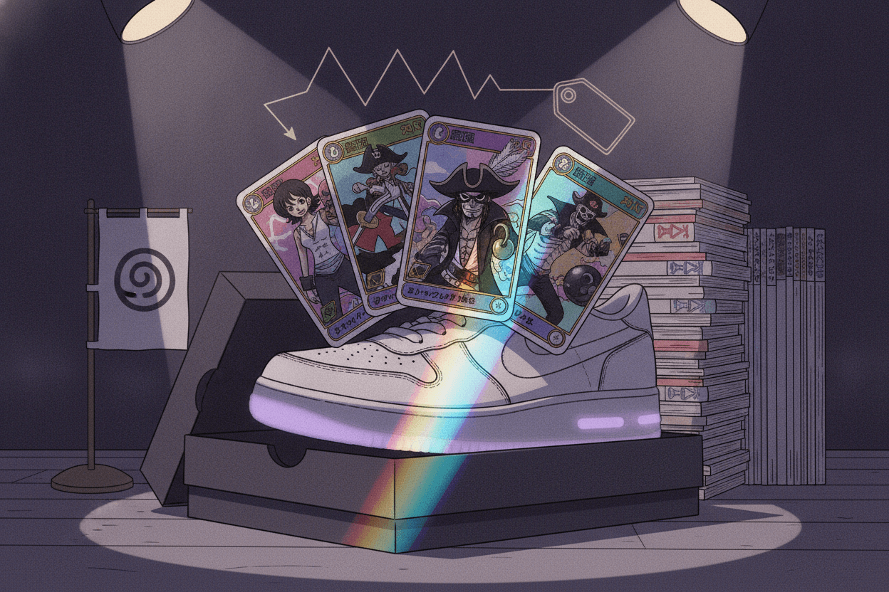 Nike x One Piece: čtyři promo karty k botám za 180 dolarů a jejich osud na trhu