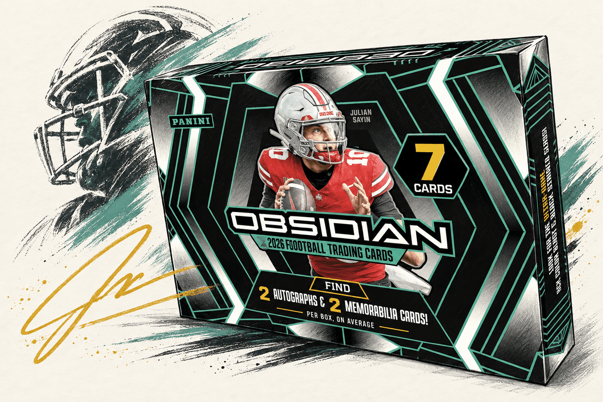 Panini Obsidian Football 2026 vyjde 21. 10.: box s 2 autogramy za 275 dolarů MSRP