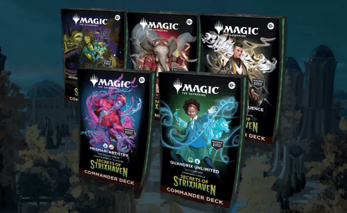 Secrets of Strixhaven Commander: 5 balíčků s novými kartami a reprinty